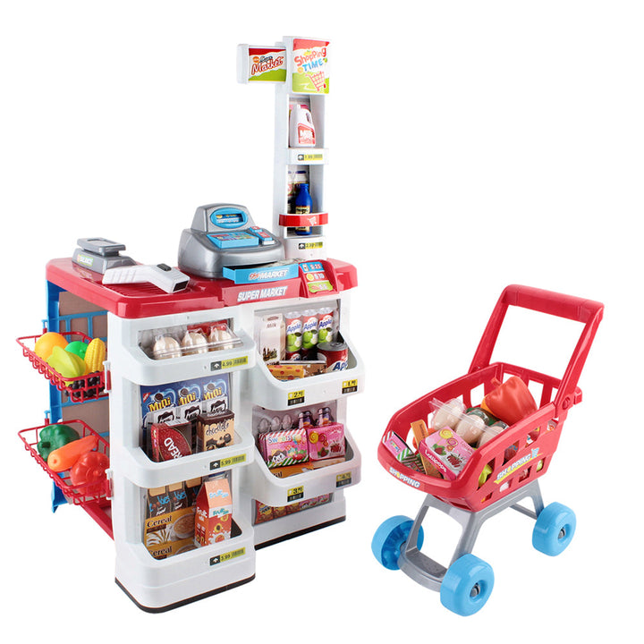 Keezi 24 Piece Kids Super Market Toy Set - Red & White-0