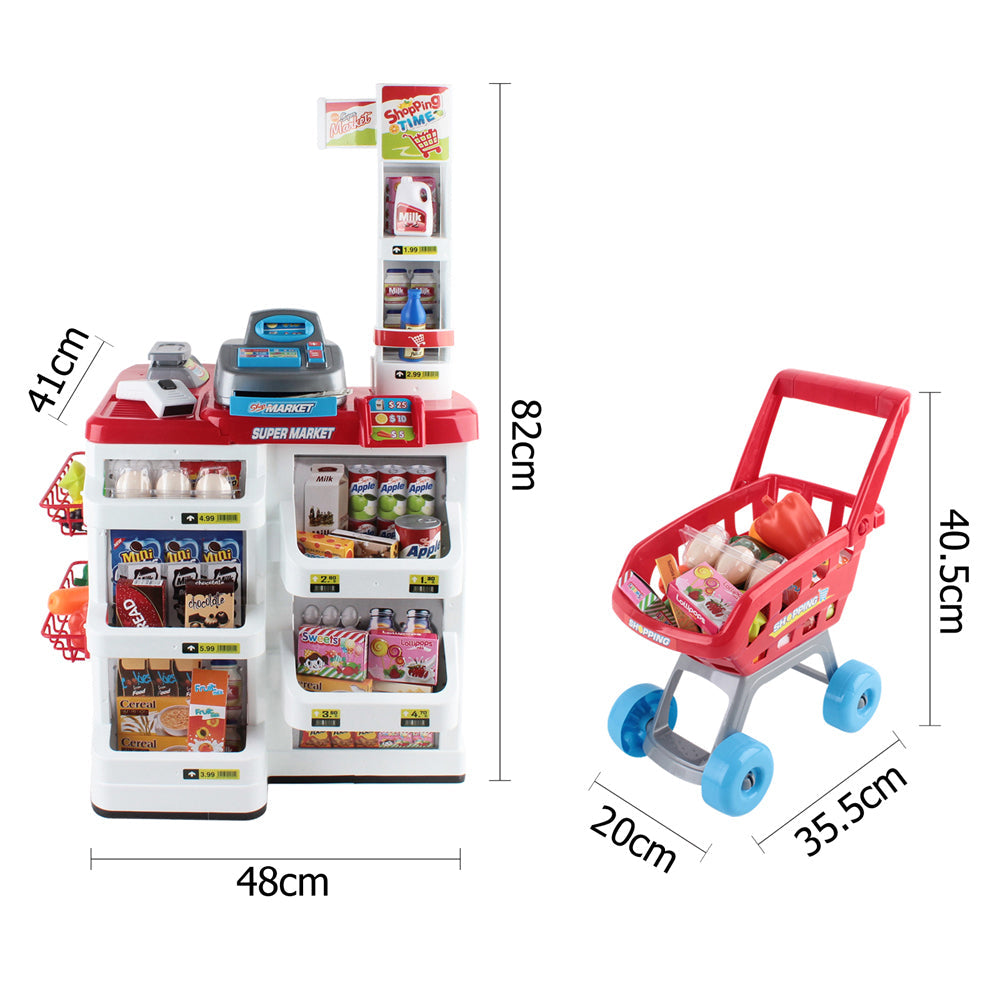 Keezi 24 Piece Kids Super Market Toy Set - Red & White-1
