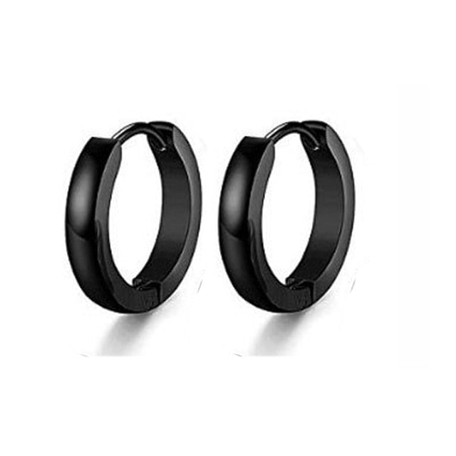 6-Pair Stainless Steel Gothic Black Earrings Set