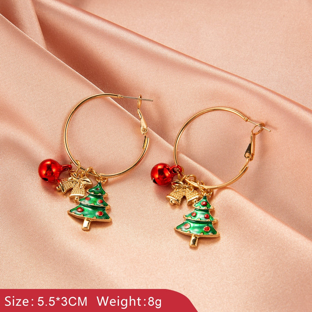 Cheerful Christmas Holiday Dangle Earrings