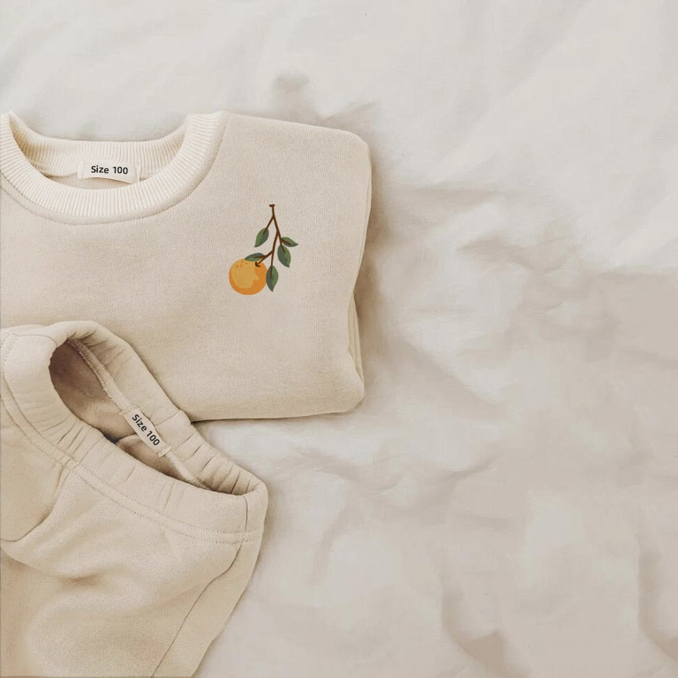 Winter Warm! Soft & Thick - Embroidered Fleece Infant Sweat Set