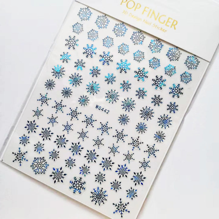 Sliver Bronzing 3D Christmas Nail Art Foil Stickers
