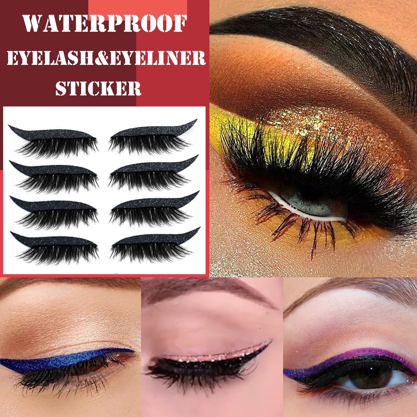 2-In-1 Eyeliner & Eyelashes Reusable Waterproof Makeup Stickers