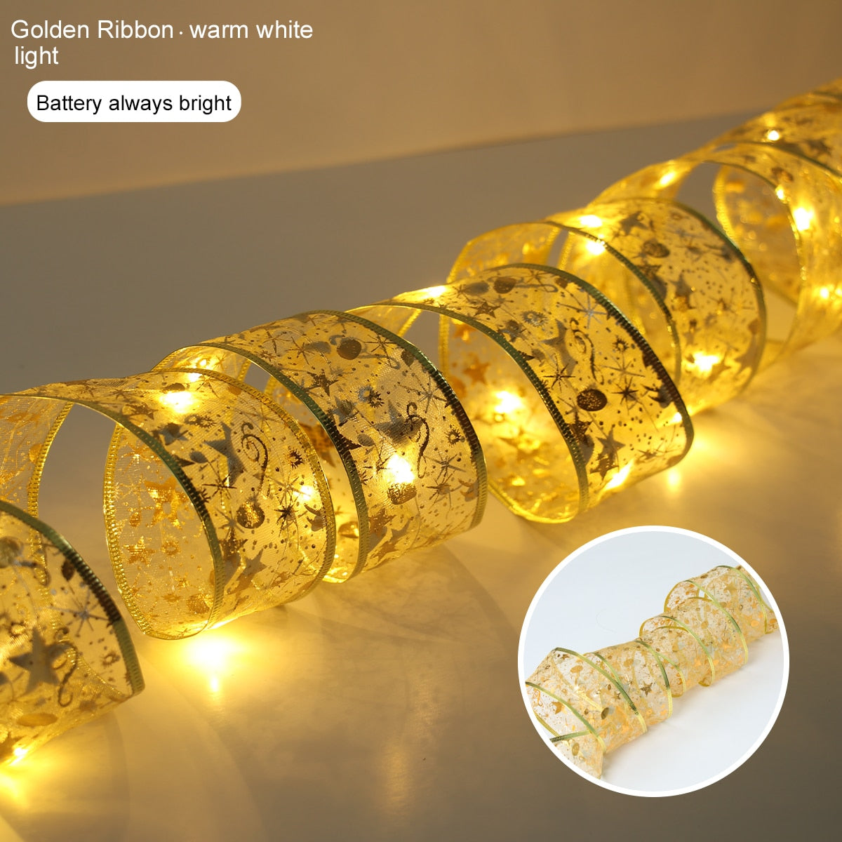 Holiday LED String Light Decor Ribbons