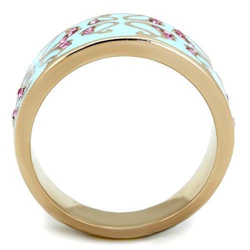 TK1689 - IP Rose Gold(Ion Plating) Stainless Steel Ring with Top Grade Crystal  in Rose-2
