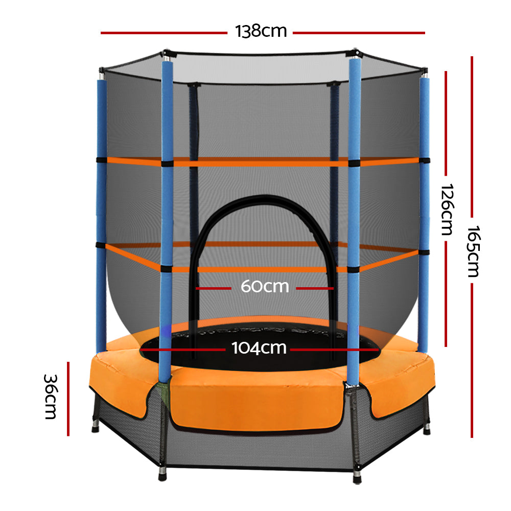 EVERFIT 4.5FT Trampoline Round Trampolines Kids Enclosure Outdoor Indoor Gift