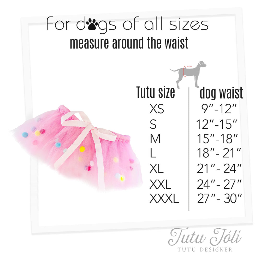 Pink Pom Pom Dog Tutu Skirt | XS-XXXL-1