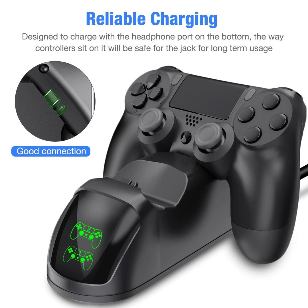 Controller Charger Stand For PS4 Fast Charging Station For Playstation 4/ PS4/ Slim/ PS4 Pro with Dual Controller Dock-10