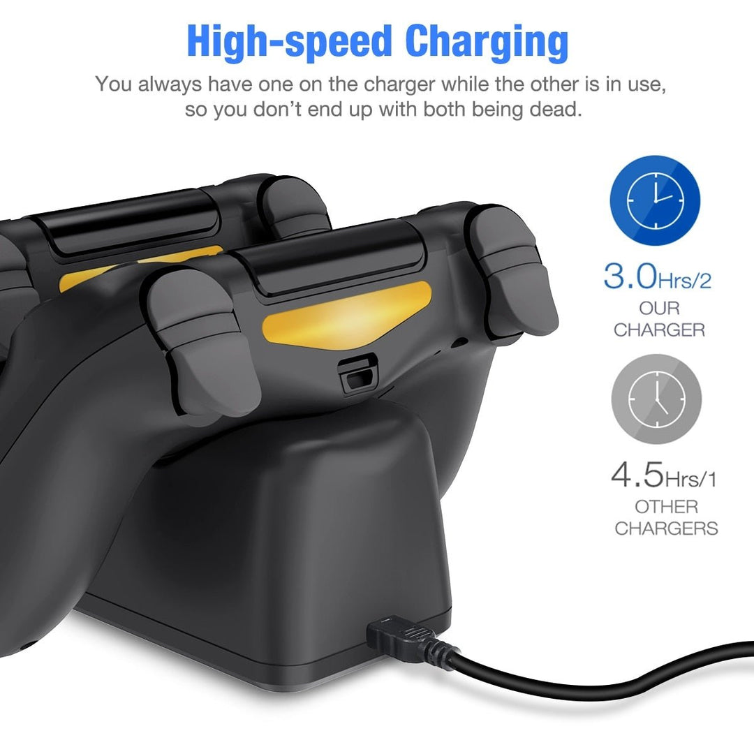 Controller Charger Stand For PS4 Fast Charging Station For Playstation 4/ PS4/ Slim/ PS4 Pro with Dual Controller Dock-3