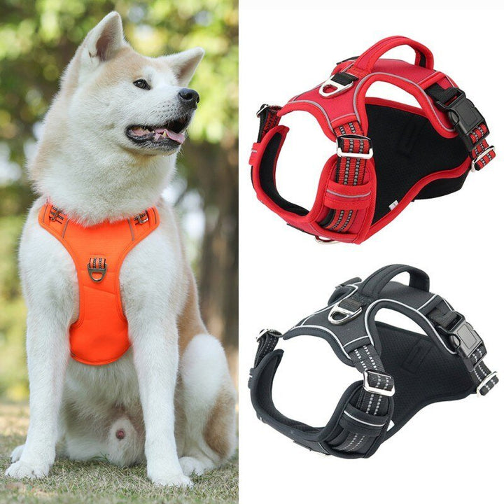 Dog Soft Adjustable Harness Pet Large Dog Walk Out Harness Vest Collar Hand Strap for Small Medium Large Dogs-5