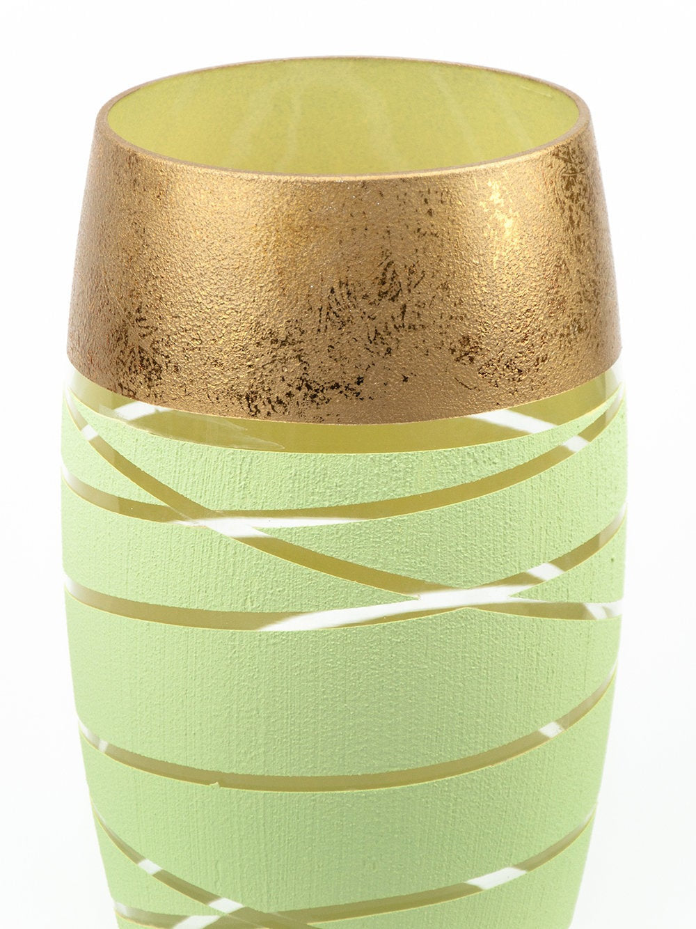 B2 STUDIO Handpainted Oval Glass Vase (Gentle Green)