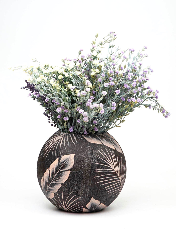 Handpainted Glass Vase for Flowers | Painted Art Glass Vase | Interior Design Home Room Decor | Table vase 6 inch-3