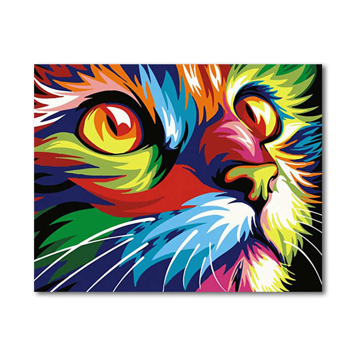 Colorful Cat Paint By Numbers Painting Kit-0