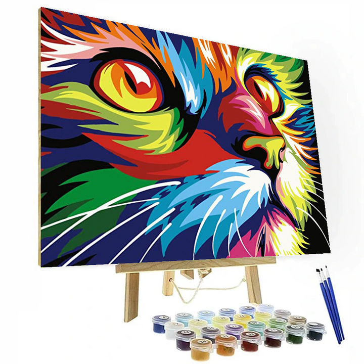 Colorful Cat Paint By Numbers Painting Kit-1