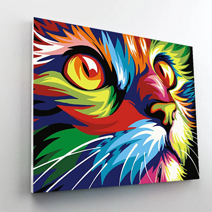 Colorful Cat Paint By Numbers Painting Kit-2