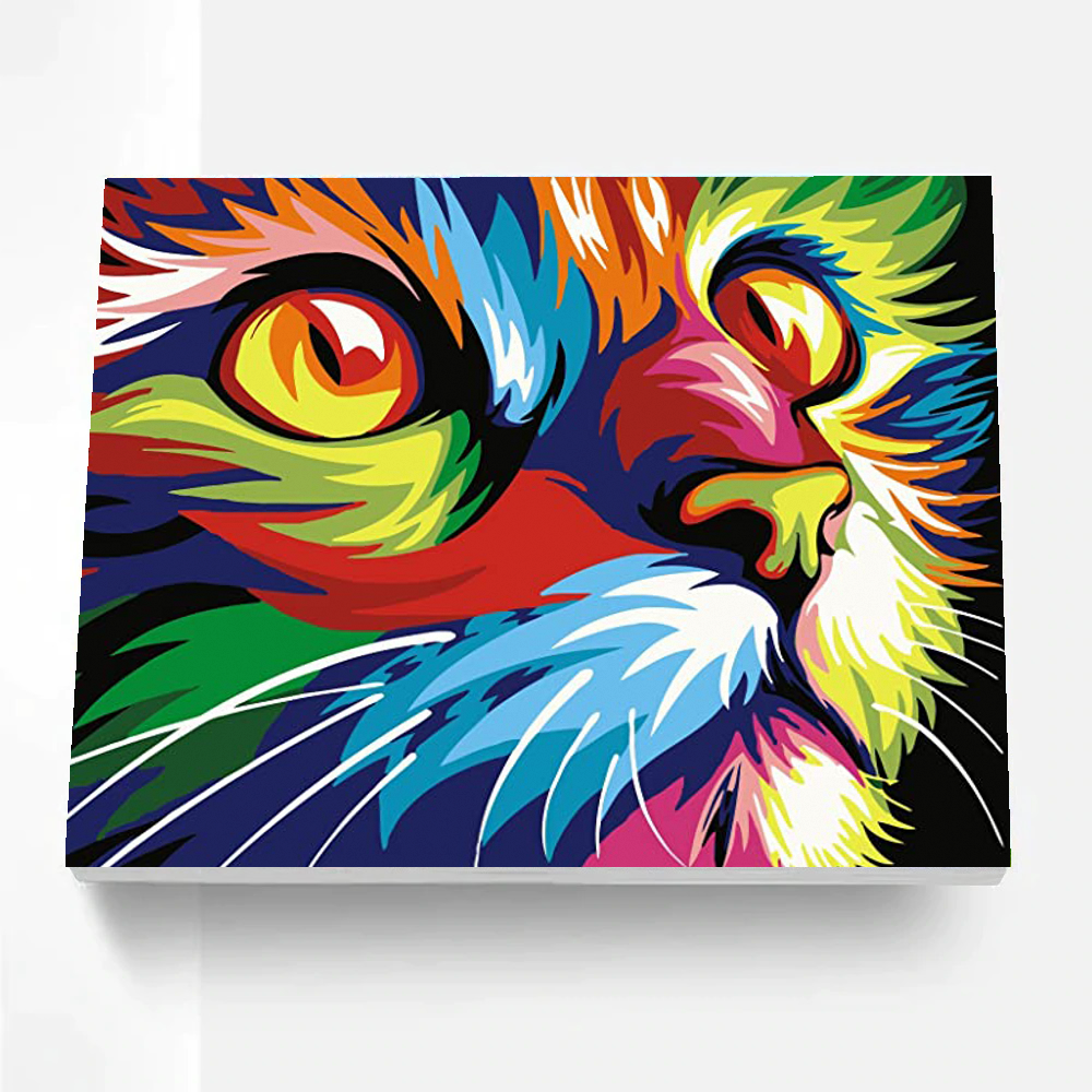 Colorful Cat Paint By Numbers Painting Kit-3