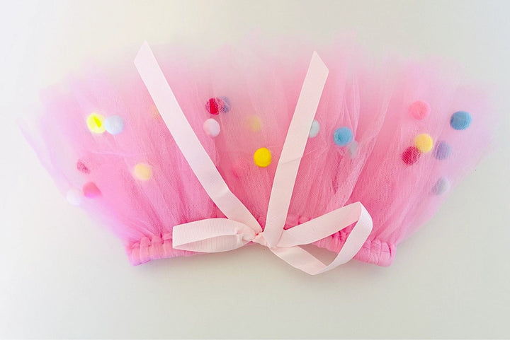 Pink Pom Pom Dog Tutu Skirt | XS-XXXL-0