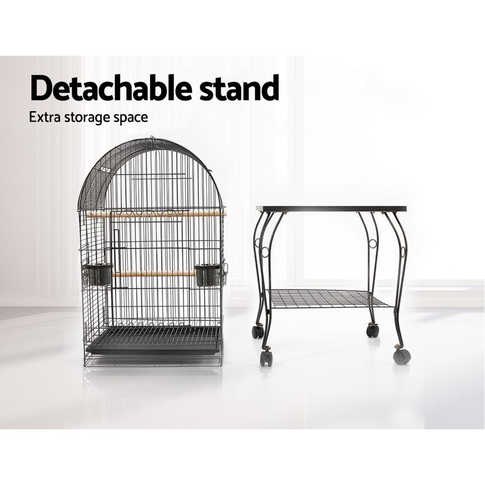 Large Bird Cage with Perch - Black-5