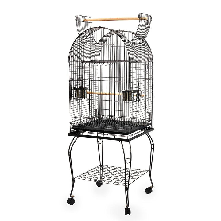 Large Bird Cage with Perch - Black-0