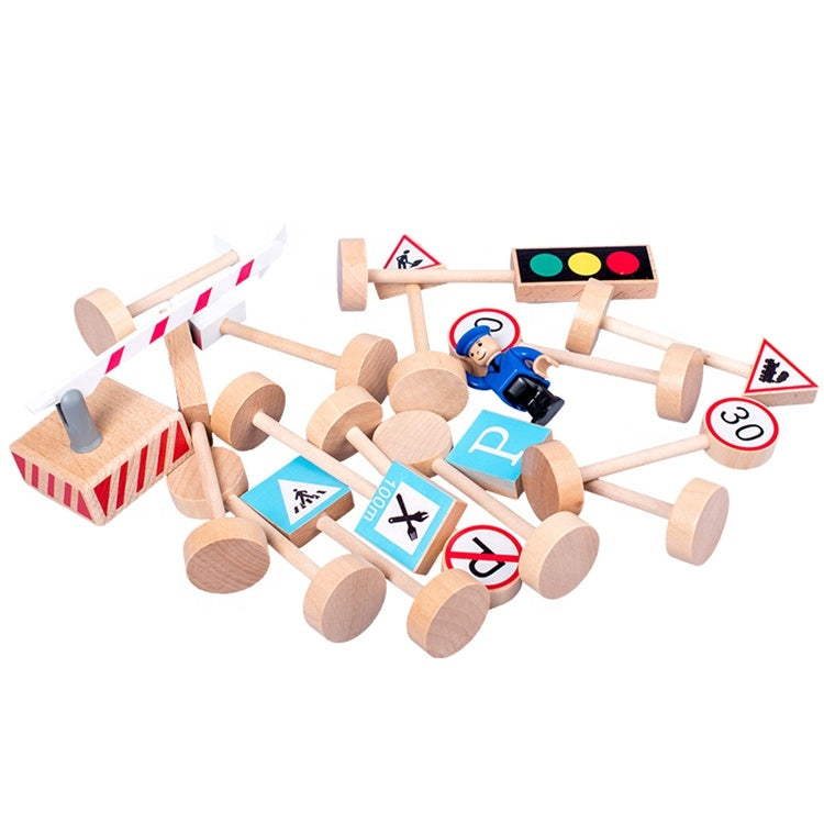 Wooden Traffic Road Signs Learning Toy-1