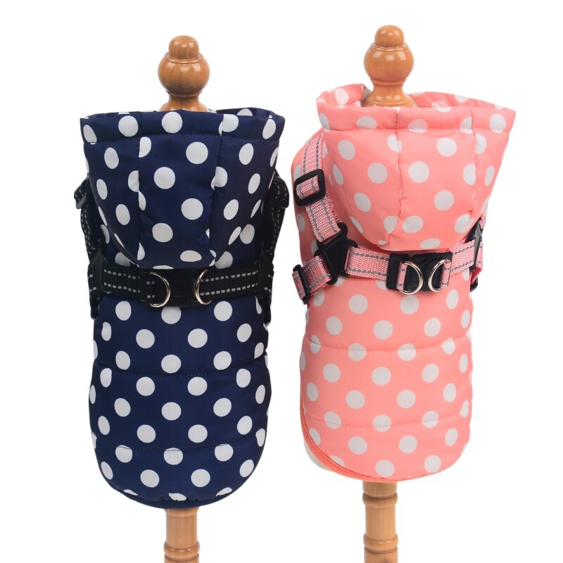 Pet Harness Clothes Winter Skiing Jacket Coat Puppy Outdoor Walking Adjustable Chest Strap Dog Cloth Vest Chihuahua Bulldog-2