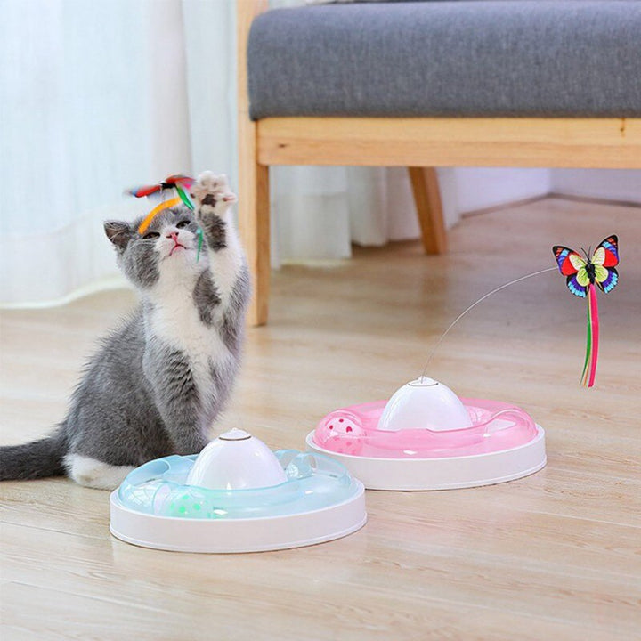 Funny dog Cat Toys Electric Rotating Colorful Butterfly Pet Scratch Toy For Cat Kitten dog cats intelligence trainning-0