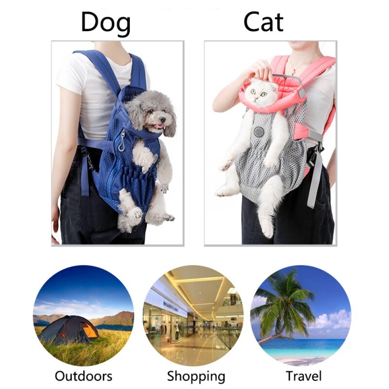 Pet Dog Carrier Backpack Breathable Outdoor Travel Products Bags For Small Medium Dog Cat Chihuahua Pets Mesh Shoulder-12