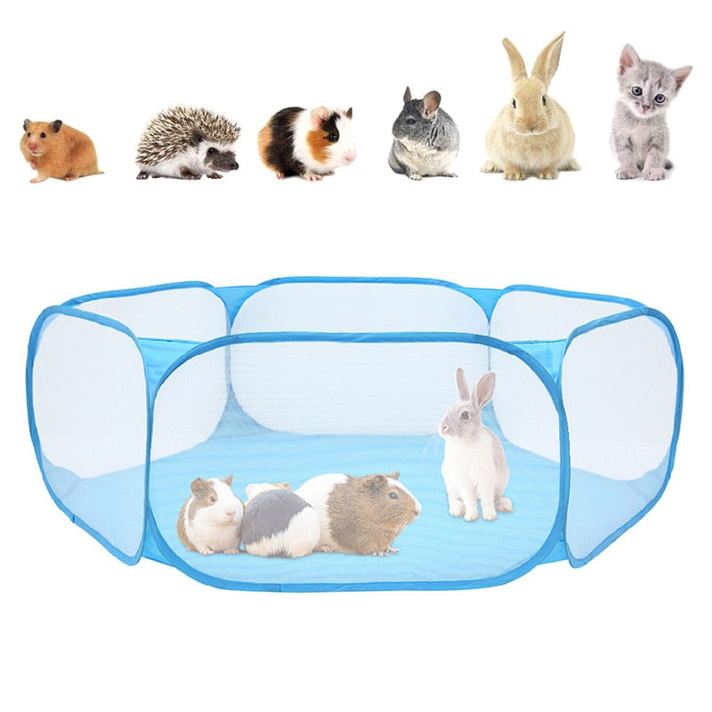 Portable Pet Fence Foldable Small Dog Cat Animal Cage Game Playground Fences for Hamster Chinchillas and Guinea- Pigs-0