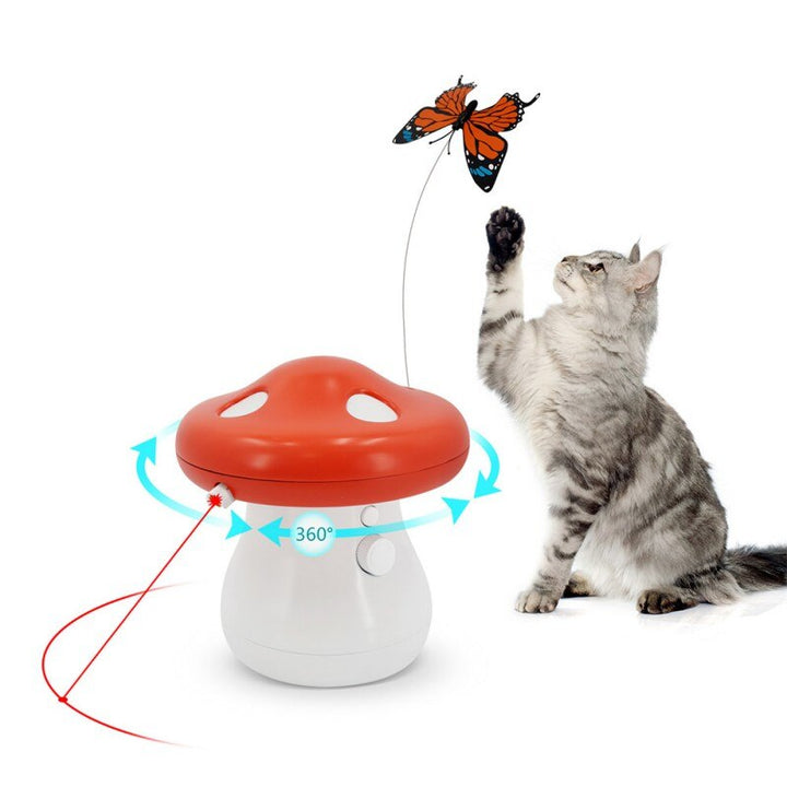 Smart Interactive Cat Toy Automatic Rotating Mode Toy Cats Funny Pet Game Electronic Cat Toy butterfly Feather Toys Kitty-0