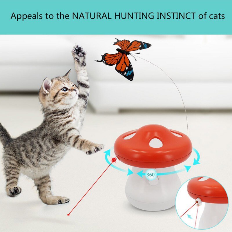 Smart Interactive Cat Toy Automatic Rotating Mode Toy Cats Funny Pet Game Electronic Cat Toy butterfly Feather Toys Kitty-3