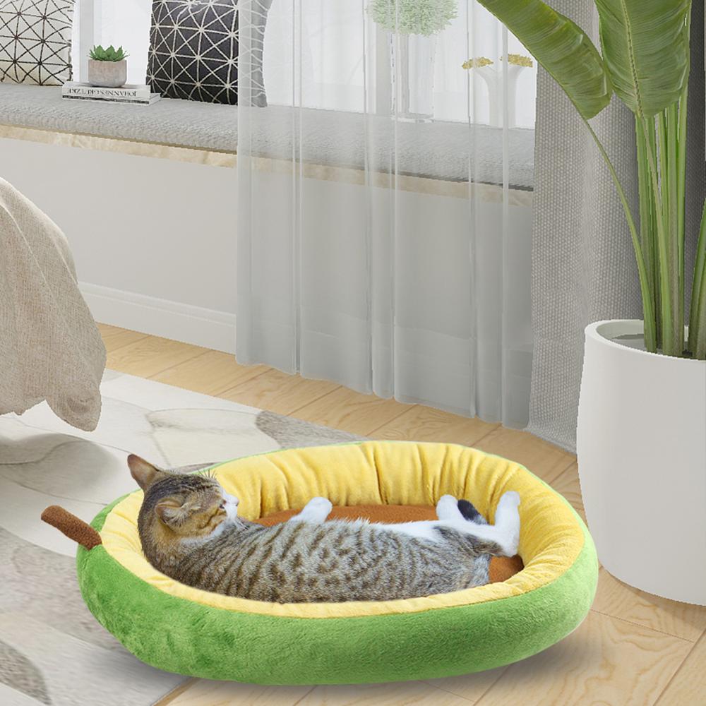 Pet Cat House for Dog Mat Warm Bed Small cats Beds Nest for Dogs Avocado Shape Sleeping Bags Comfortable Kennel Sofa-0