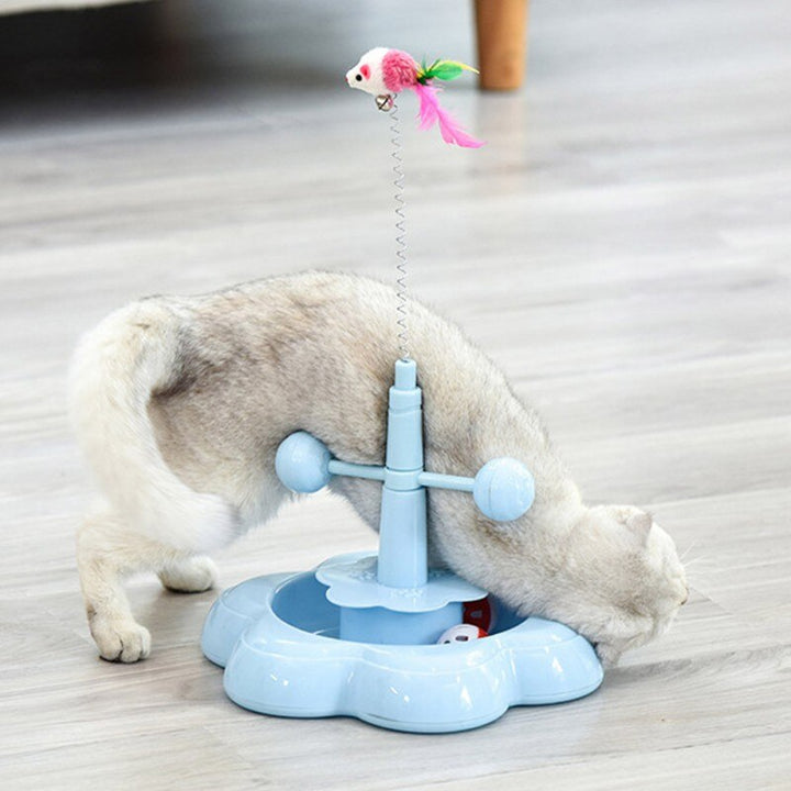 Pet Cat Stick Toy Funny Tower Tracks Disc Cat Tracks Toys Training Intelligence Amusement Plate Cat Ball Toys For Cats Kitten-3