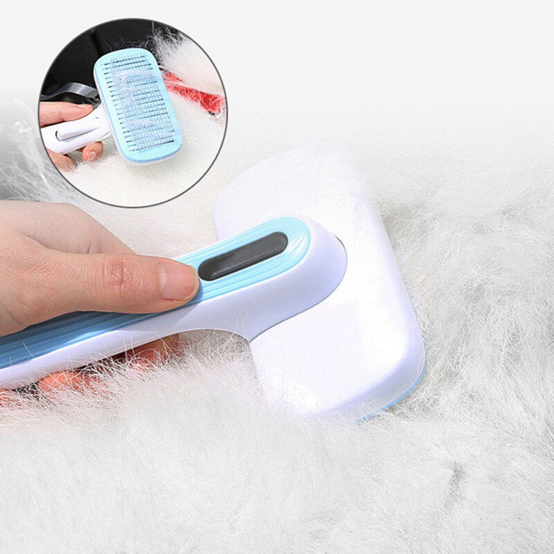 Self Cleaning Slicker Brush for Dog and Cat Removes Undercoat Tangled Hair Massages Pratical Pet Comb Improves Circulation-0