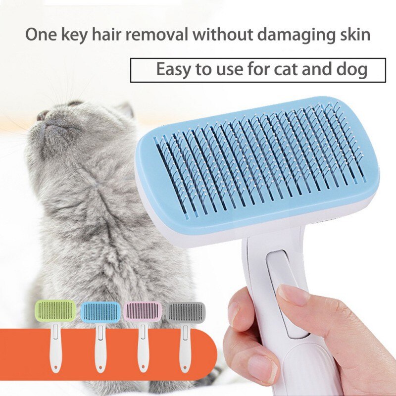 Self Cleaning Slicker Brush for Dog and Cat Removes Undercoat Tangled Hair Massages Pratical Pet Comb Improves Circulation-2