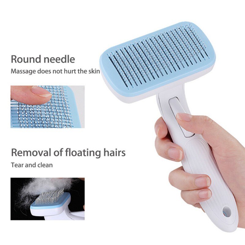 Self Cleaning Slicker Brush for Dog and Cat Removes Undercoat Tangled Hair Massages Pratical Pet Comb Improves Circulation-9
