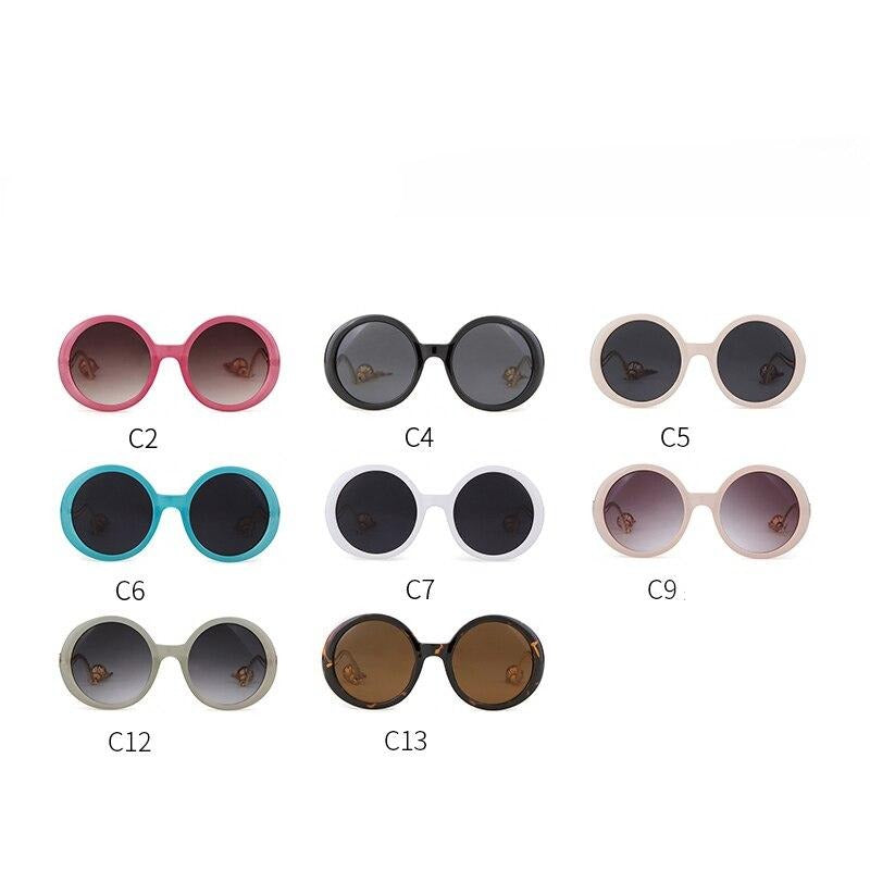 Vintage fashion round Sunglasses Women brand designer Candy Color Frame Fringed decorative pendant Sun Glasses-1