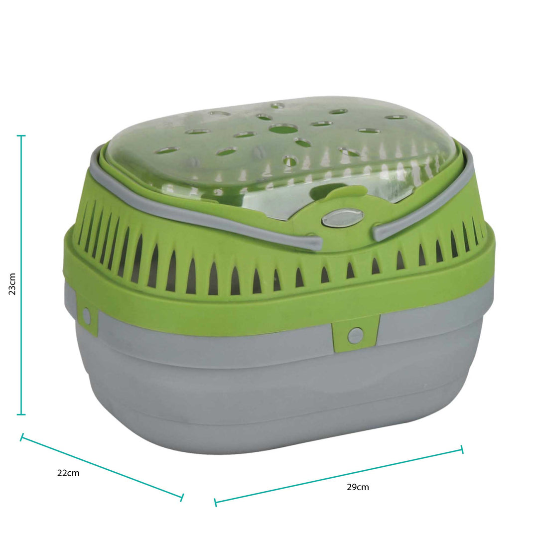 Small Pet Carrier Green Plastic Guinea Pig Mouse Hamster Rat Animal Travel Cage-3