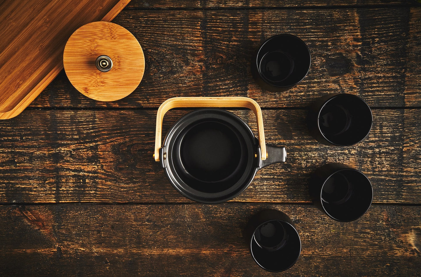 The Eichu Tea-Set in Black Ceramic
