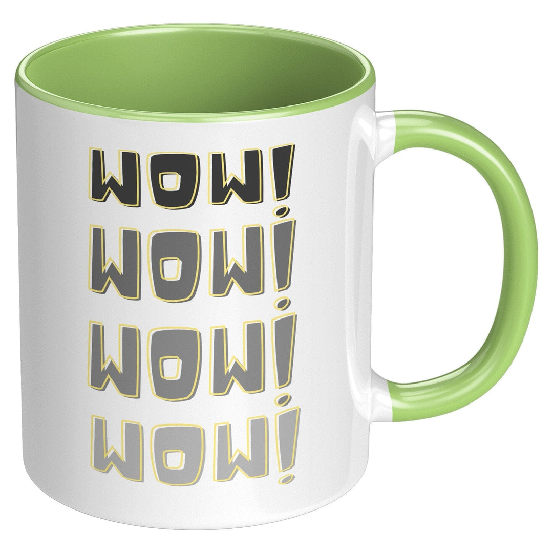 Coffee Cup, Accent Ceramic Mug 11oz, Wow! Wow!-4