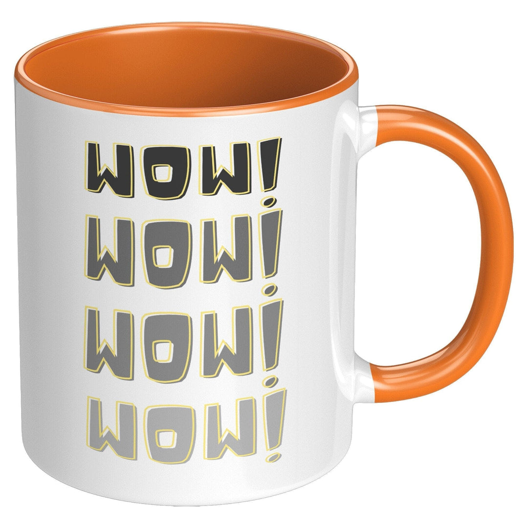 Coffee Cup, Accent Ceramic Mug 11oz, Wow! Wow!-2