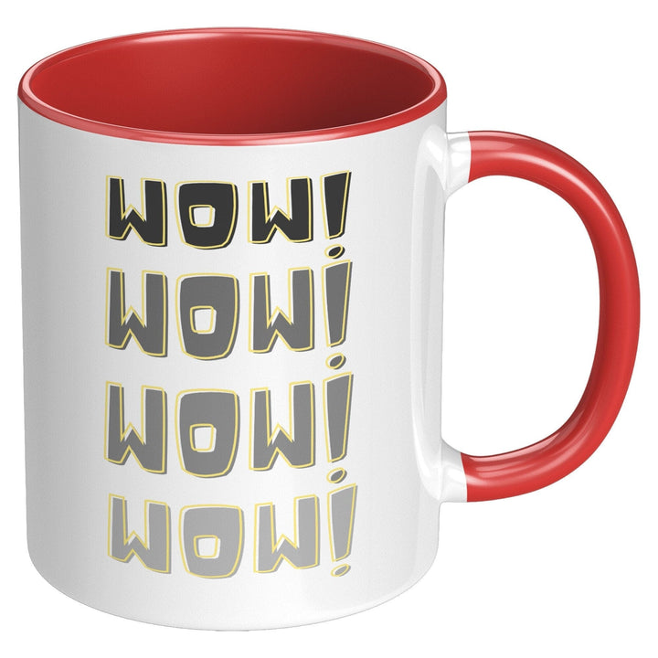 Coffee Cup, Accent Ceramic Mug 11oz, Wow! Wow!-7
