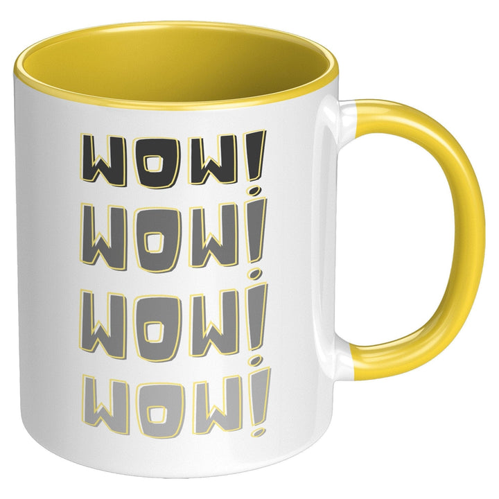 Coffee Cup, Accent Ceramic Mug 11oz, Wow! Wow!-3